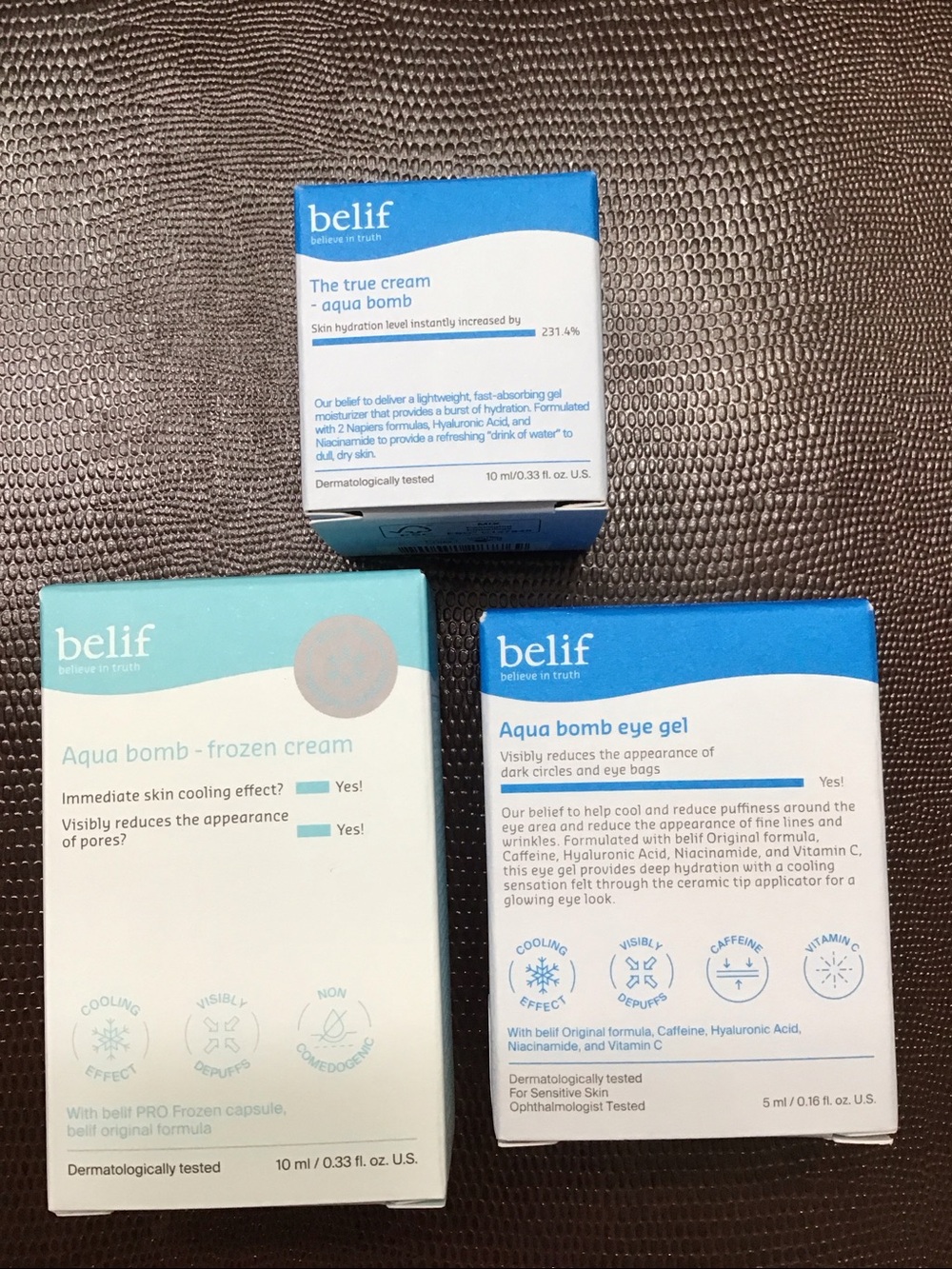 belif Bundle - Aqua Bomb The True Cream, Frozen Cream & Eye Gel